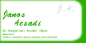 janos acsadi business card