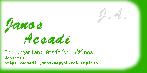 janos acsadi business card